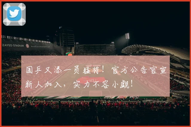 国乒又添一员猛将！官方公告官宣新人加入，实力不容小觑！